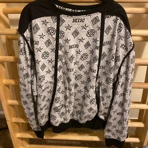 KTZ Men's Black & grey Xl Monogram Print Sweatshirt With Pocket